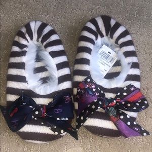 Henri Bendel Faux Fur Cashmere Slippers